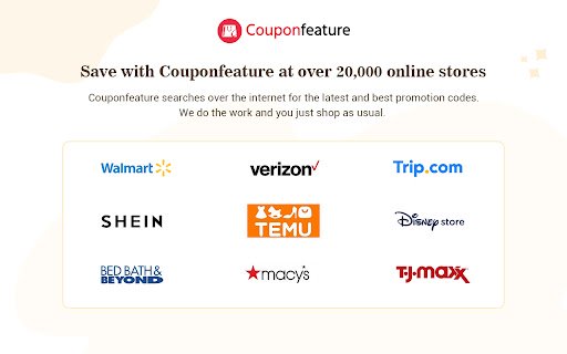 CouponFeature Coupon Finder  from Chrome web store to be run with OffiDocs Chromium online