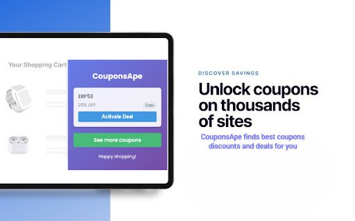 CouponsApe: Coupons, Deals  Promo Codes  from Chrome web store to be run with OffiDocs Chromium online