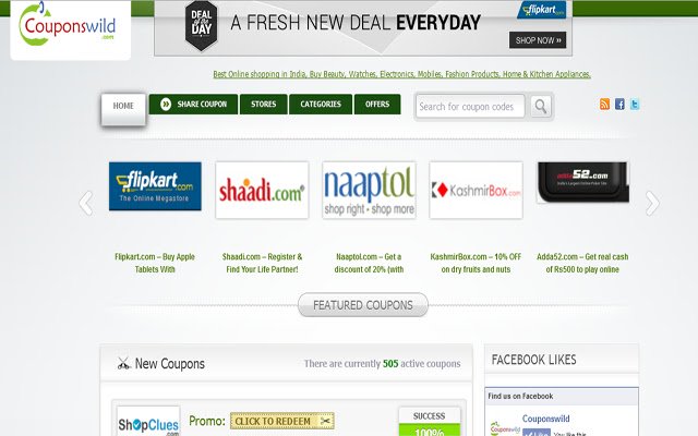 Couponswild :: Free Coupons | Deals | Offers  from Chrome web store to be run with OffiDocs Chromium online