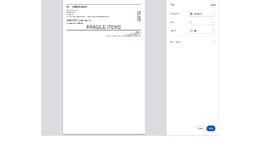 Courier Address Printing  from Chrome web store to be run with OffiDocs Chromium online