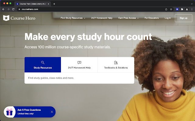 Course Hero dal Chrome Web Store da eseguire con OffiDocs Chromium online