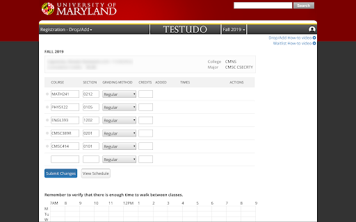 CourseOff Registration for UMD  from Chrome web store to be run with OffiDocs Chromium online