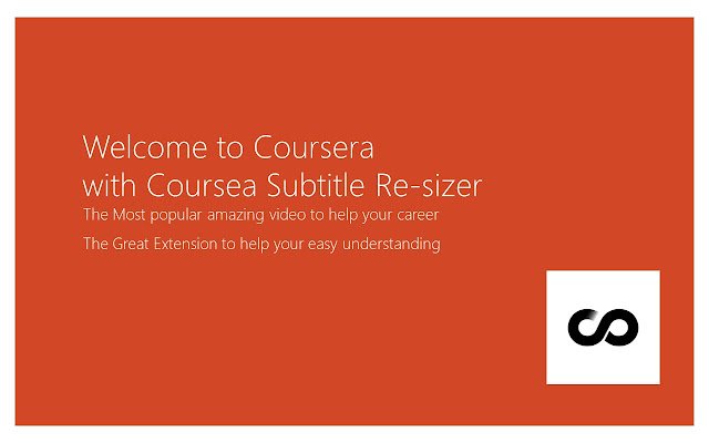 Coursera Subtitle Resizer daripada kedai web Chrome untuk dijalankan dengan OffiDocs Chromium dalam talian