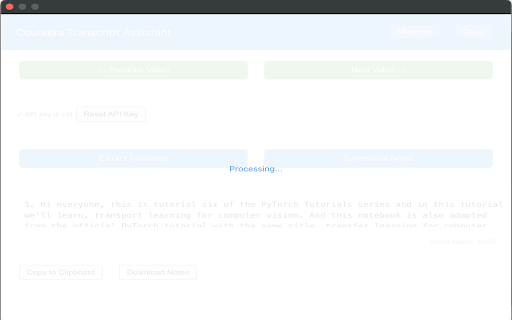 Coursera Transcript Assistant  from Chrome web store to be run with OffiDocs Chromium online