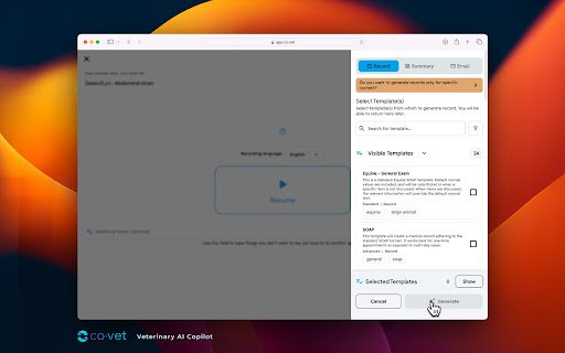 CoVet  from Chrome web store to be run with OffiDocs Chromium online