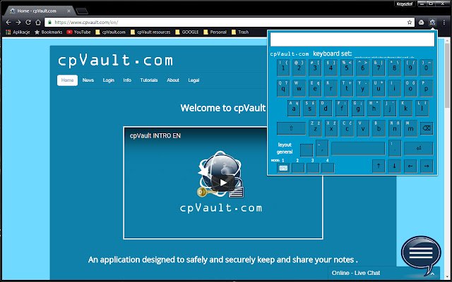 cpVault.com Virtual Keyboard  from Chrome web store to be run with OffiDocs Chromium online