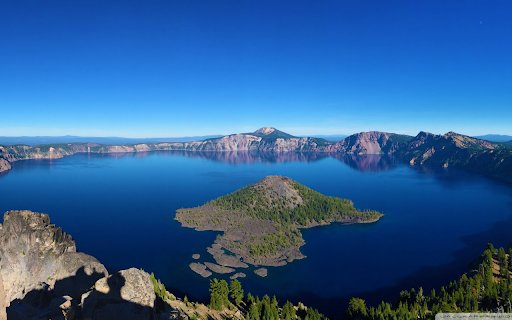 Crater Lake Under a Deep Blue Sky  from Chrome web store to be run with OffiDocs Chromium online