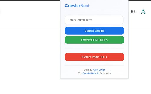 CrawlerNest URL Extractor  from Chrome web store to be run with OffiDocs Chromium online