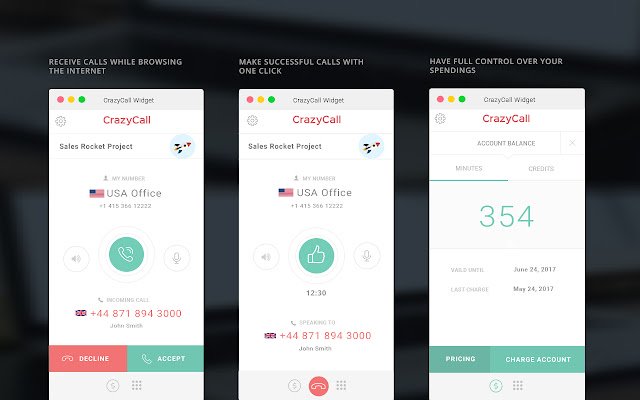 CrazyCall Click to Call  from Chrome web store to be run with OffiDocs Chromium online