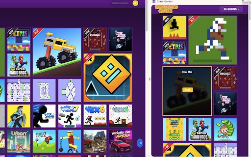 Crazy Games  from Chrome web store to be run with OffiDocs Chromium online