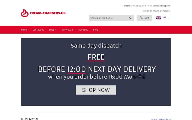 cream chargers uk dal Chrome web store da eseguire con OffiDocs Chromium online