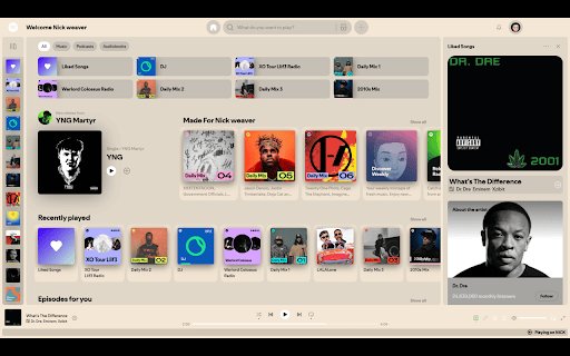 Cream colored spotify  from Chrome web store to be run with OffiDocs Chromium online