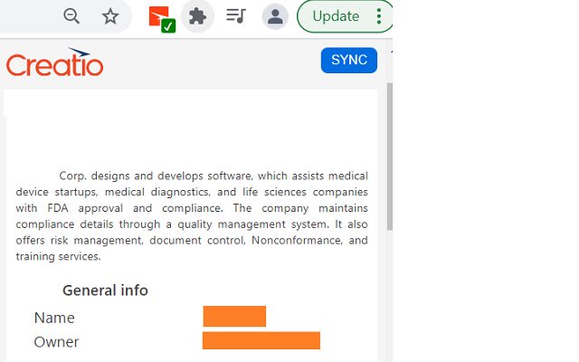 Creatio  from Chrome web store to be run with OffiDocs Chromium online