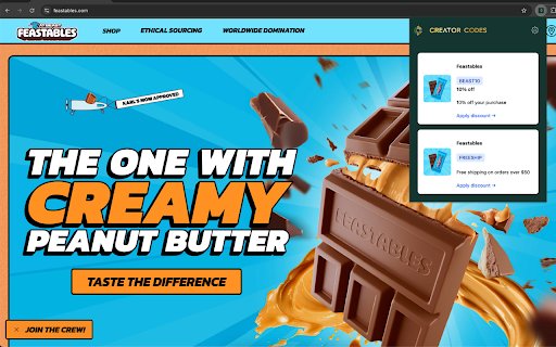 Creator Codes  from Chrome web store to be run with OffiDocs Chromium online