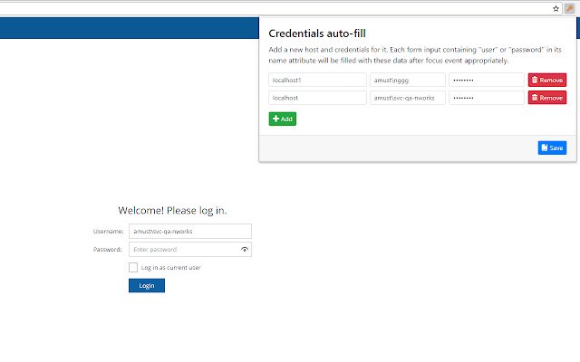 Autofill ng Mga Kredensyal mula sa Chrome web store na tatakbo sa OffiDocs Chromium online