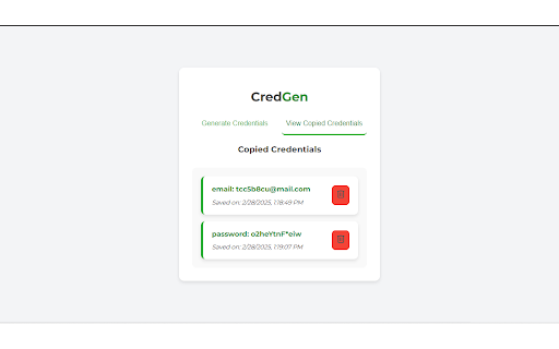CredGen  from Chrome web store to be run with OffiDocs Chromium online