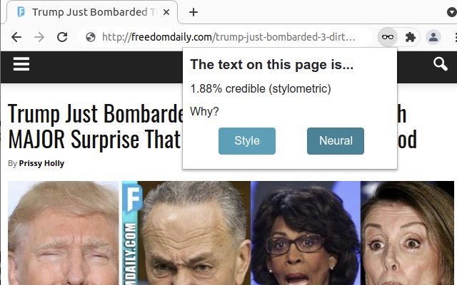 Credibilator  from Chrome web store to be run with OffiDocs Chromium online