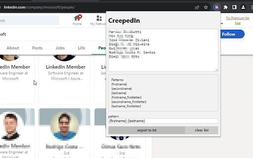 CreepedIn  from Chrome web store to be run with OffiDocs Chromium online