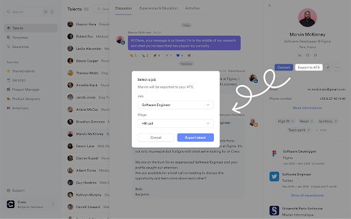 Crew CRM outbound recruiting platform  from Chrome web store to be run with OffiDocs Chromium online