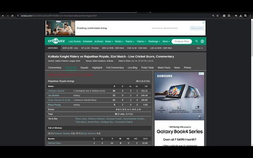 Cricbuzz Dark  from Chrome web store to be run with OffiDocs Chromium online