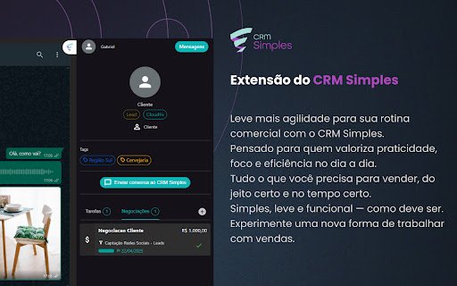 CRM Simples para vender no WhatsApp. from Chrome web store to be run with OffiDocs Chromium online CRM Simples para vender no WhatsApp. from Chrome web store to be run with OffiDocs Chromium online