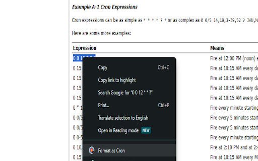 Cron Interpreter  from Chrome web store to be run with OffiDocs Chromium online