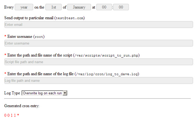 Cron Job Generator  from Chrome web store to be run with OffiDocs Chromium online