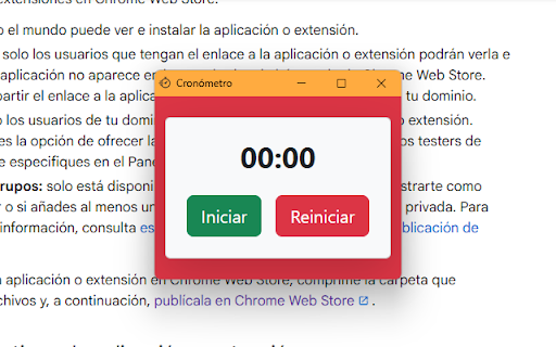 Cronómetro  from Chrome web store to be run with OffiDocs Chromium online