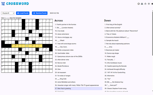 Crossword Puzzles  from Chrome web store to be run with OffiDocs Chromium online