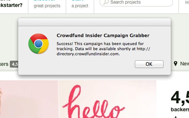 Crowdfund Insider Campaign Bot da Chrome Web Store será executado com OffiDocs Chromium online