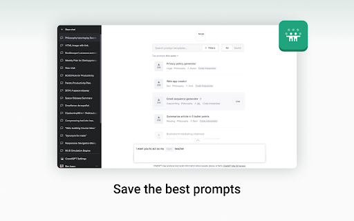 CrowdGPT ChatGPT prompt sharing  from Chrome web store to be run with OffiDocs Chromium online