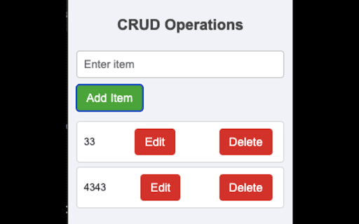 CRUD Extension  from Chrome web store to be run with OffiDocs Chromium online