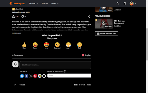 CrunchyComments Comments for Crunchyroll  from Chrome web store to be run with OffiDocs Chromium online