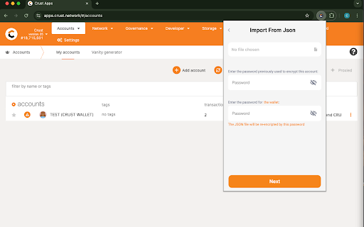 Crust Wallet V3  from Chrome web store to be run with OffiDocs Chromium online