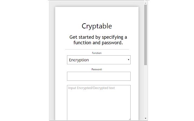 Cryptable Encrypt messages.  from Chrome web store to be run with OffiDocs Chromium online