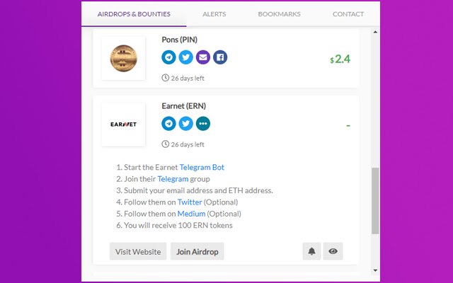 Crypto Airdrops  Bounties  from Chrome web store to be run with OffiDocs Chromium online
