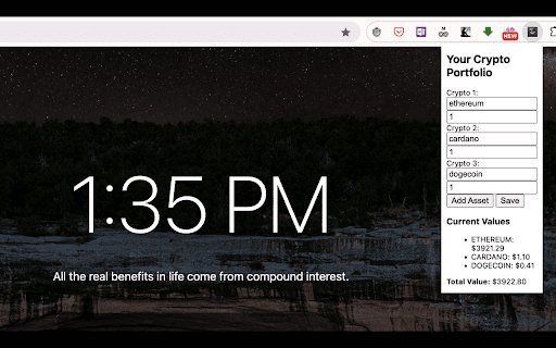 Crypto Asset Tracker  from Chrome web store to be run with OffiDocs Chromium online