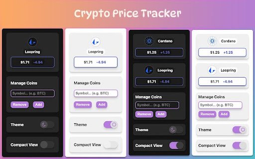 Crypto Price Coin Tracker  from Chrome web store to be run with OffiDocs Chromium online