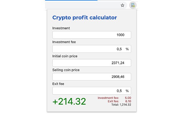 Crypto profit calculator mula sa Chrome web store na tatakbo sa OffiDocs Chromium online