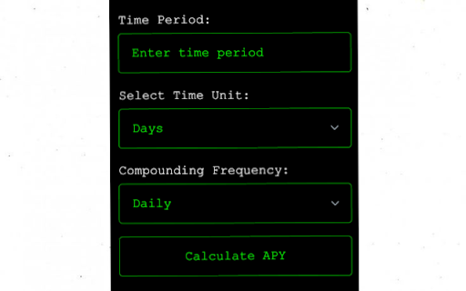 Crypto Staking APY Calculator  from Chrome web store to be run with OffiDocs Chromium online