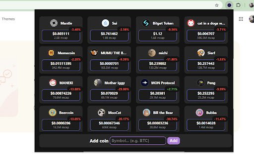 Crypto Ticker Revamp  from Chrome web store to be run with OffiDocs Chromium online