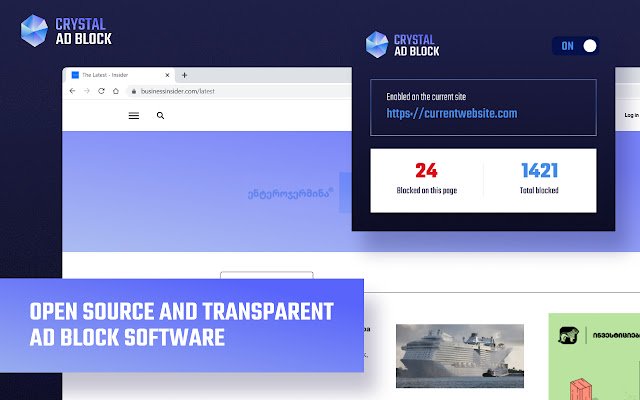 Crystal Ad-block van de Chrome-webwinkel om te worden uitgevoerd met OffiDocs Chromium online