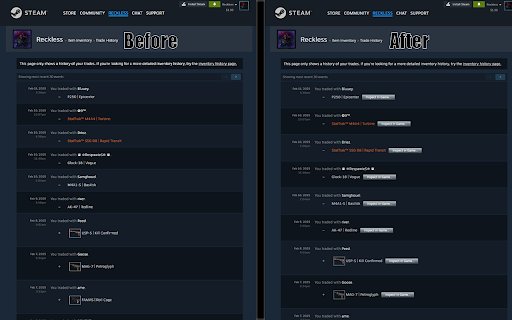 CS2 Trade History Helper  from Chrome web store to be run with OffiDocs Chromium online