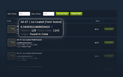 CSGOFLOAT | Float checker  from Chrome web store to be run with OffiDocs Chromium online