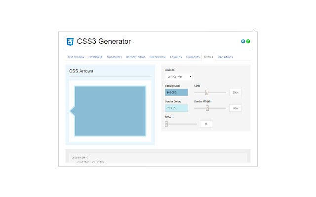 CSS3 Generator از فروشگاه وب Chrome برای اجرا با OffiDocs Chromium به صورت آنلاین