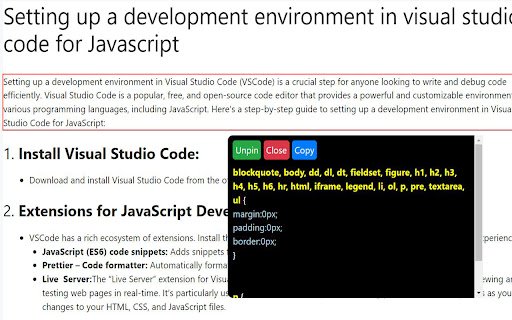 CSS Magic Inspector  from Chrome web store to be run with OffiDocs Chromium online