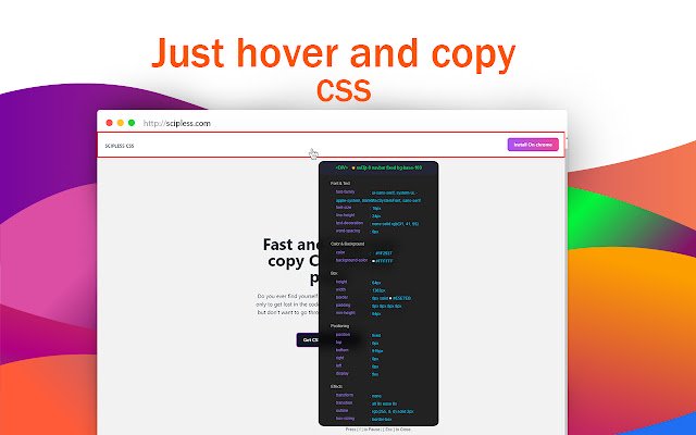 اسکنر CSS از فروشگاه وب Chrome برای اجرا با OffiDocs Chromium به صورت آنلاین