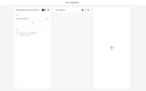 Css snippets  from Chrome web store to be run with OffiDocs Chromium online