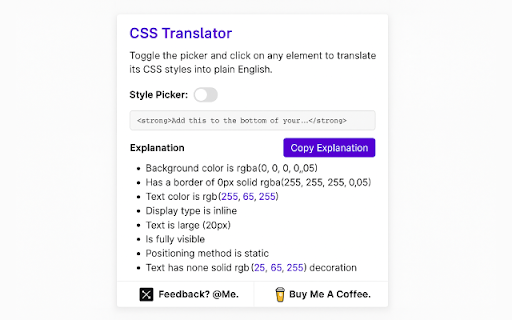 CSS Translator  from Chrome web store to be run with OffiDocs Chromium online