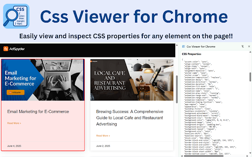 Css Viewer for Chrome  from Chrome web store to be run with OffiDocs Chromium online